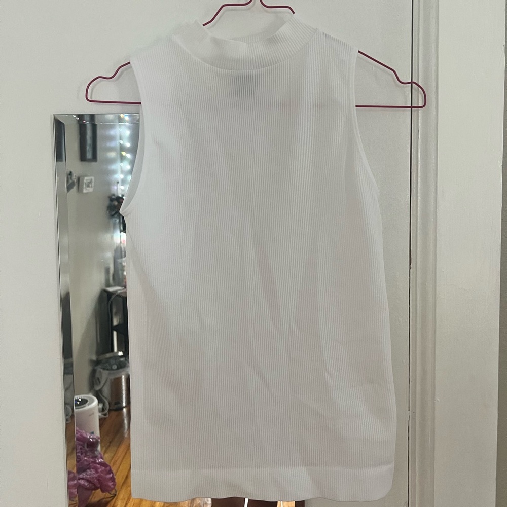 Turtleneck White Tank